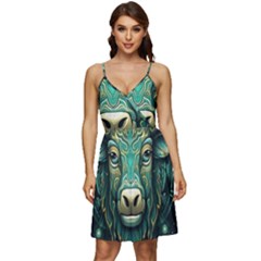 Bull Star Sign V-neck Pocket Summer Dress  by Bangk1t