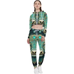 Bull Star Sign Cropped Zip Up Lounge Set by Bangk1t