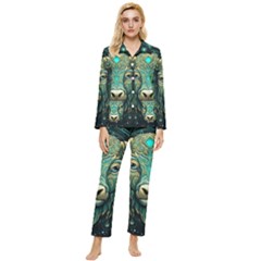 Bull Star Sign Womens  Long Sleeve Velvet Pocket Pajamas Set by Bangk1t