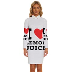 I Love Lemon Juice Long Sleeve Shirt Collar Bodycon Dress by ilovewhateva