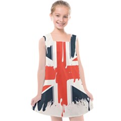 Union Jack England Uk United Kingdom London Kids  Cross Back Dress by Bangk1t