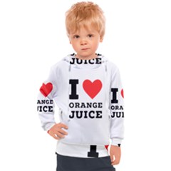 I Love Orange Juice Kids  Hooded Pullover by ilovewhateva