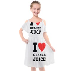 I Love Orange Juice Kids  Cut Out Shoulders Chiffon Dress by ilovewhateva