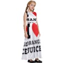 I love orange juice Kids  Satin Sleeveless Maxi Dress View3