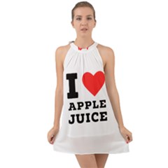 I Love Apple Juice Halter Tie Back Chiffon Dress by ilovewhateva