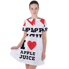 I Love Apple Juice Short Sleeve Shoulder Cut Out Dress  by ilovewhateva