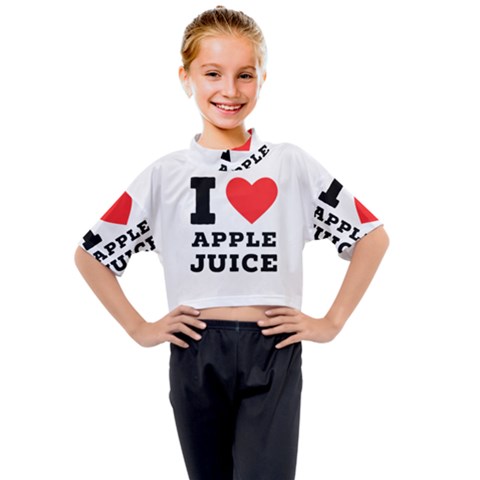 I Love Apple Juice Kids Mock Neck Tee by ilovewhateva