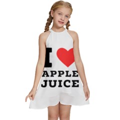 I Love Apple Juice Kids  Halter Collar Waist Tie Chiffon Dress by ilovewhateva