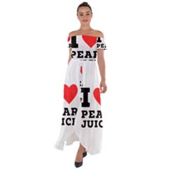 I Love Pear Juice Off Shoulder Open Front Chiffon Dress by ilovewhateva