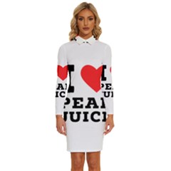 I Love Pear Juice Long Sleeve Shirt Collar Bodycon Dress by ilovewhateva