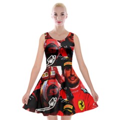 Carlos Sainz Velvet Skater Dress by Boster123