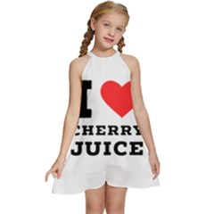 I Love Cherry Juice Kids  Halter Collar Waist Tie Chiffon Dress by ilovewhateva