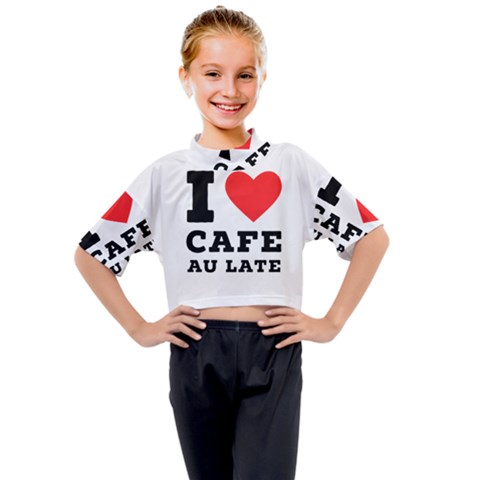 I Love Cafe Au Late Kids Mock Neck Tee by ilovewhateva