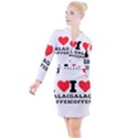 I love galao coffee Button Long Sleeve Dress View1