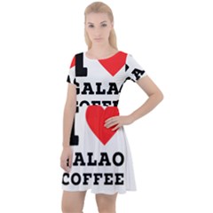 I Love Galao Coffee Cap Sleeve Velour Dress  by ilovewhateva