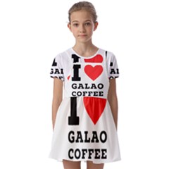 I Love Galao Coffee Kids  Short Sleeve Pinafore Style Dress by ilovewhateva