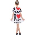 I love flat white Kids  Short Sleeve Shirt Dress View2