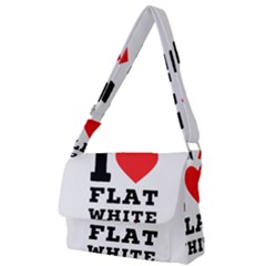 I Love Flat White Full Print Messenger Bag (l) by ilovewhateva