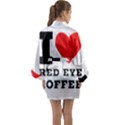 I love red eye coffee Long Sleeve Satin Kimono View2