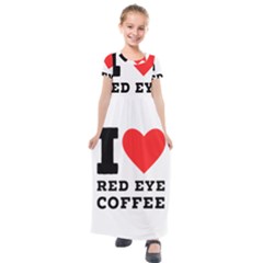 I Love Red Eye Coffee Kids  Short Sleeve Maxi Dress by ilovewhateva