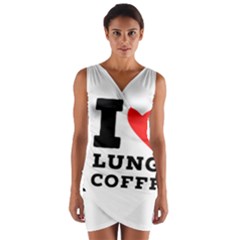 I Love Lungo Coffee  Wrap Front Bodycon Dress by ilovewhateva