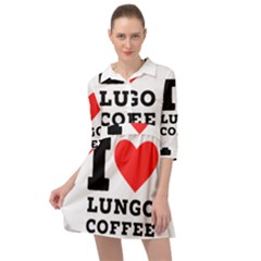 I Love Lungo Coffee  Mini Skater Shirt Dress by ilovewhateva