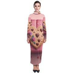 Cookies Valentine Heart Holiday Gift Love Turtleneck Maxi Dress by Ndabl3x