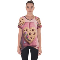 Cookies Valentine Heart Holiday Gift Love Cut Out Side Drop Tee by Ndabl3x