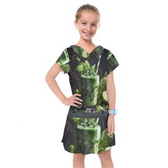 Drink Spinach Smooth Apple Ginger Kids  Drop Waist Dress by Ndabl3x