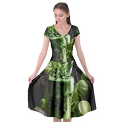 Drink Spinach Smooth Apple Ginger Cap Sleeve Wrap Front Dress by Ndabl3x