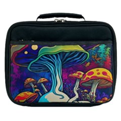 Mushrooms Fungi Psychedelic Lunch Bag by Ndabl3x