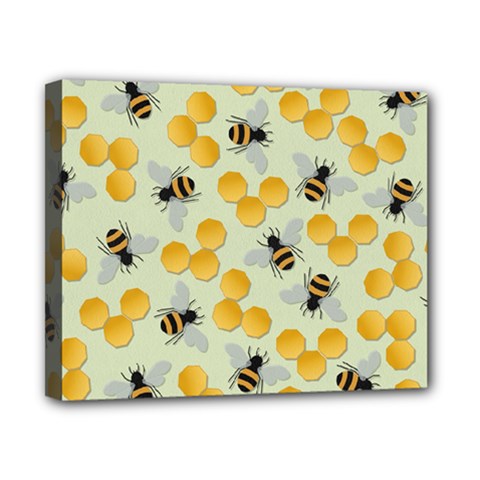 Honey Bee Bees Pattern Canvas 10  X 8  (stretched) by Ndabl3x