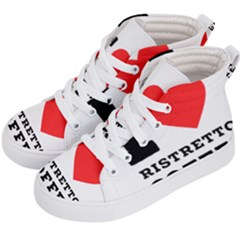 I Love Ristretto Coffee Kids  Hi-top Skate Sneakers by ilovewhateva