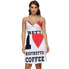 I Love Ristretto Coffee V-neck Pocket Summer Dress  by ilovewhateva