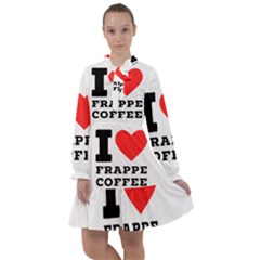 I Love Frappe Coffee All Frills Chiffon Dress by ilovewhateva