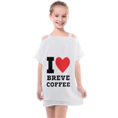 I Love Breve Coffee Kids  One Piece Chiffon Dress by ilovewhateva