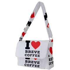 I Love Breve Coffee Full Print Messenger Bag (l) by ilovewhateva