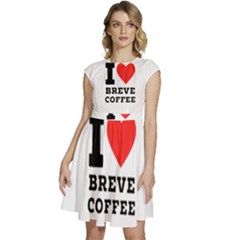 I Love Breve Coffee Cap Sleeve High Waist Dress by ilovewhateva