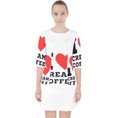 I Love Cream Coffee Quarter Sleeve Pocket Dress by ilovewhateva