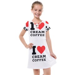 I Love Cream Coffee Kids  Cross Web Dress by ilovewhateva