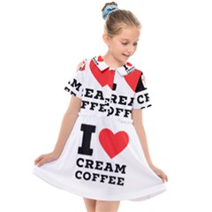 I Love Cream Coffee Kids  Short Sleeve Shirt Dress by ilovewhateva