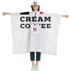 I Love Cream Coffee Women s Hooded Rain Ponchos by ilovewhateva