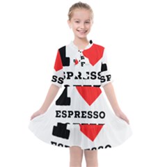 I Love Espresso Coffee Kids  All Frills Chiffon Dress by ilovewhateva