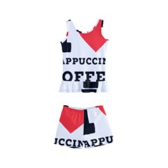 I Love Cappuccino Coffee Kids  Boyleg Swimsuit by ilovewhateva