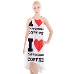 I Love Cappuccino Coffee High-low Halter Chiffon Dress  by ilovewhateva