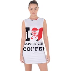 I Love Cappuccino Coffee Lace Up Front Bodycon Dress by ilovewhateva