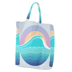 Tsunami Tidal Wave Minimalist Logo Ocean Sea Giant Grocery Tote by Wav3s