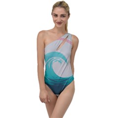 Waves Tidal Ocean Sea Tsunami Wave Minimalist To One Side Swimsuit by Wav3s