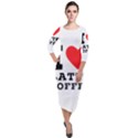 I love latte coffee Quarter Sleeve Midi Velour Bodycon Dress View1