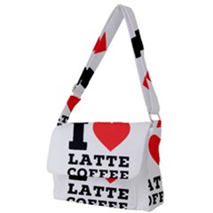 I Love Latte Coffee Full Print Messenger Bag (l) by ilovewhateva